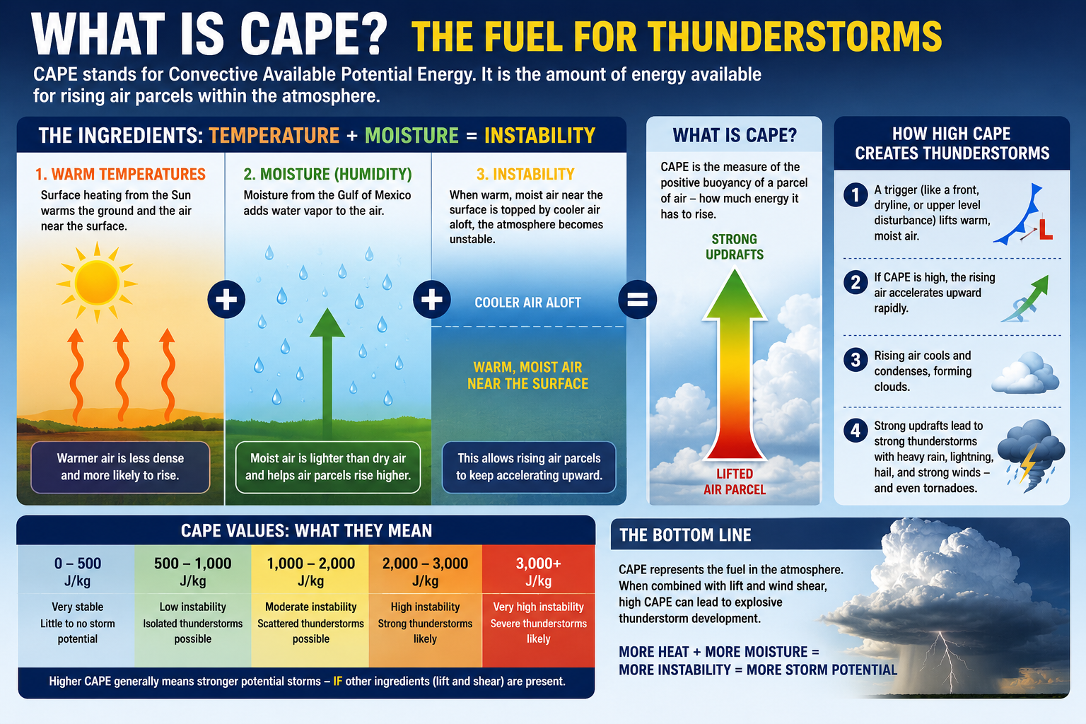 CAPE = Convective Available Potential Energy